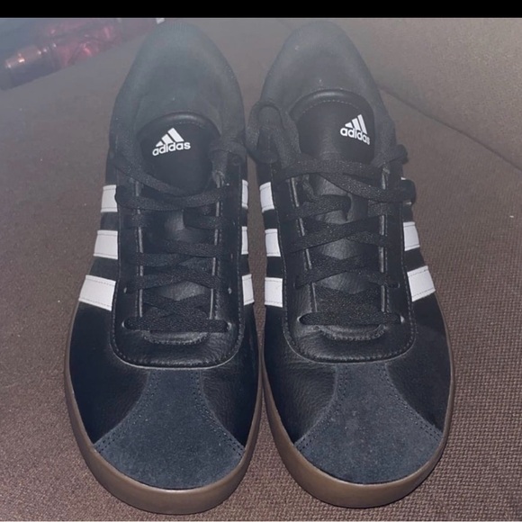 adidas Shoes - adidas Men’s Black Sneakers with White Stripes